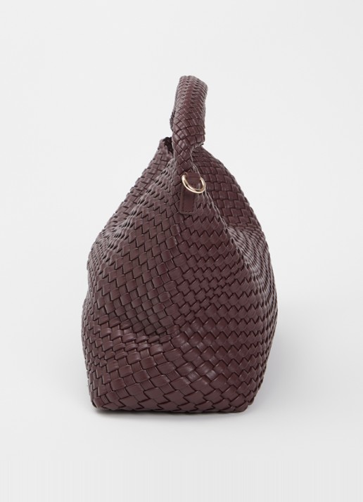Dune London Deliberate schoudertas met gevlochten detail en uitneembaar etui - detail 2 aubergine