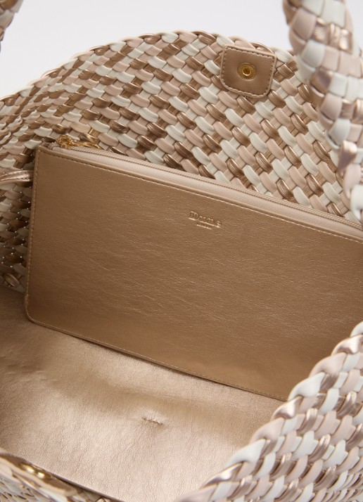 Dune London Deliberate schoudertas met gevlochten detail en uitneembaar etui - detail 2 creme
