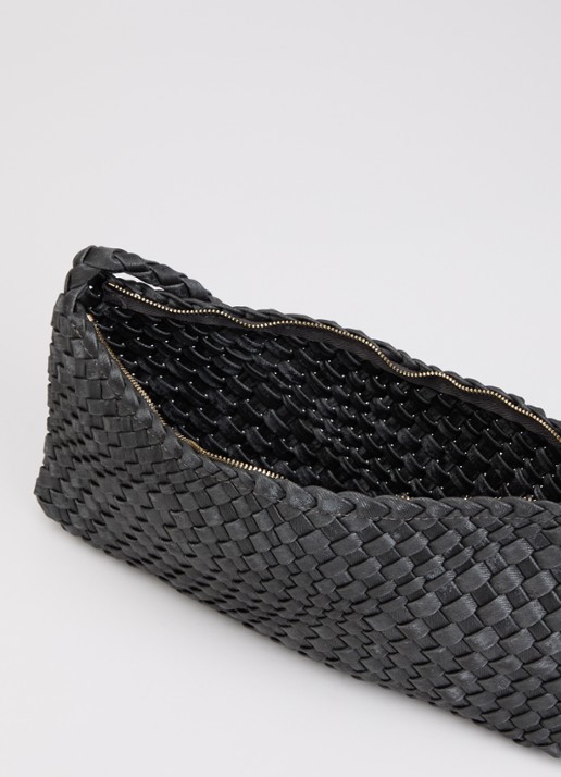 Dune London Deliberating schoudertas met gevlochten detail - detail 3 donkergrijs