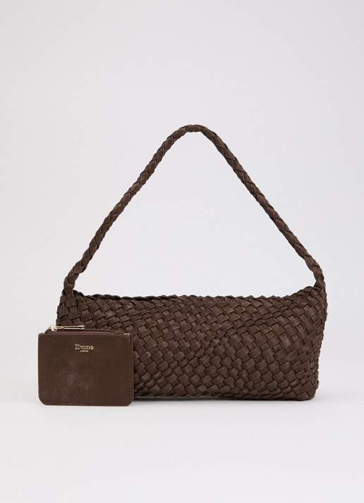 Dune London Deliberating schoudertas met gevlochten detail - voorkant 5 bruin