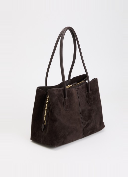 Dune London Deserving Large shopper met tasbedel - achterkant 4 donkerbruin