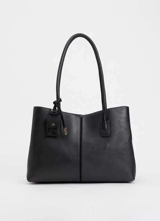 Dune London Deserving Large shopper met tasbedel - voorkant 2 diepzwart