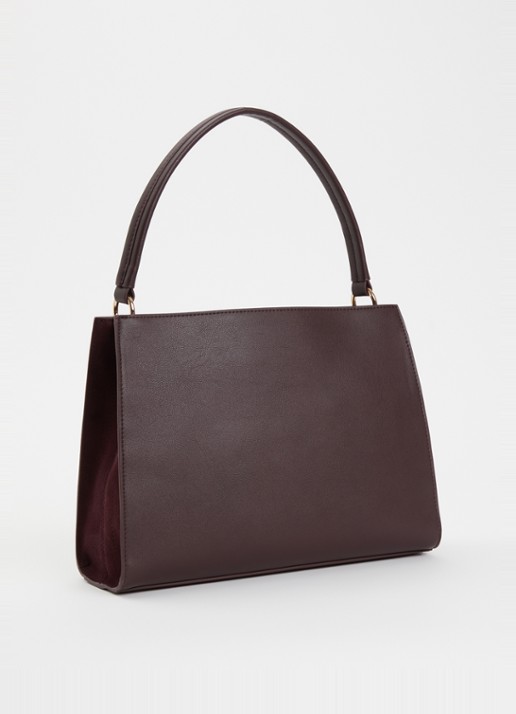 Dune London Destined Medium handtas van leer met crocostructuur en details van suède - achterkant 5 aubergine