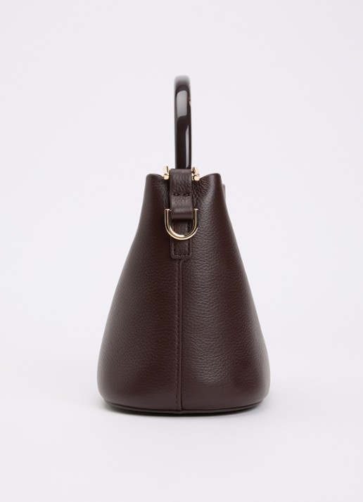 Dune London Dharla handtas van leer met afneembare schouderriem - detail 4 aubergine