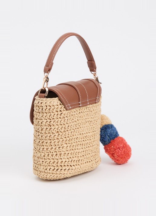 Dune London Dimple handtas met leren details en afneembare schouderriem - achterkant 2 rood
