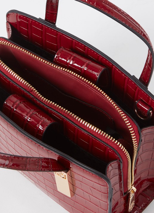Dune London Dinkydenbeigh handtas met afneembare schouderriem  - detail 3 steenrood
