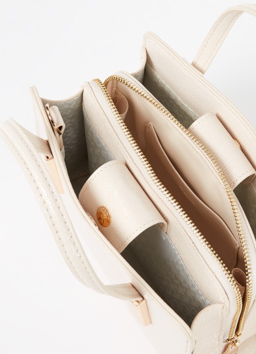 Dune London Dinkydenbeigh handtas met afneembare schouderriem  - detail beige