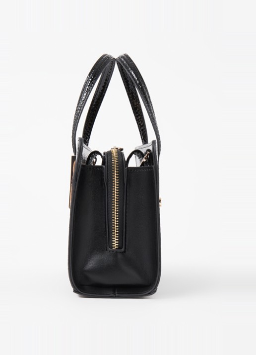 Dune London Dinkydenbeigh handtas met afneembare schouderriem  - detail 4 zwart croco structuur