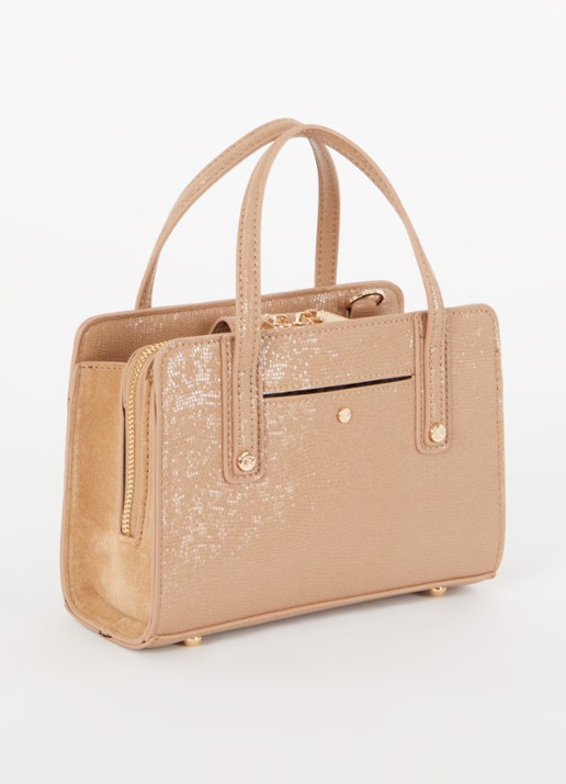 Dune London Dinkydenbeigh handtas met afneembare schouderriem  - achterkant 3 camel