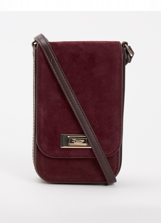 Dune London Dinkydiscreet crossbodytas - voorkant bordeauxrood
