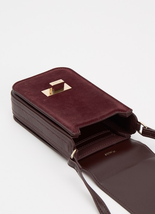 Dune London Dinkydiscreet crossbodytas - voorkant 2 bordeauxrood