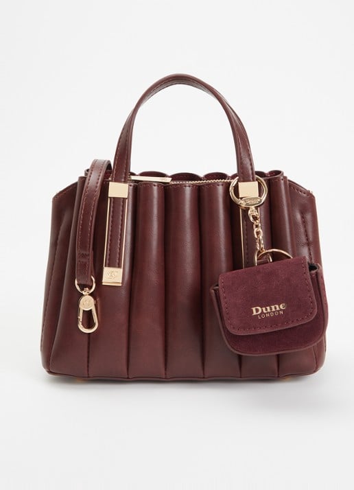 Dune London DinkyDolly handtas met afneembaar etui - voorkant 5 roodbruin
