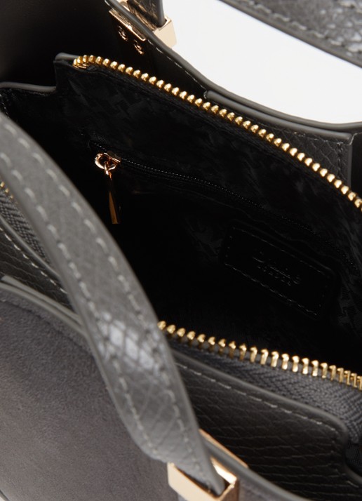 Dune London Dinkydorry handtas met afneembare schouderriem - detail donkergrijs