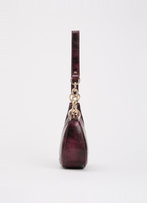 Dune London Direction schoudertas met kettingdetail - detail 4 aubergine