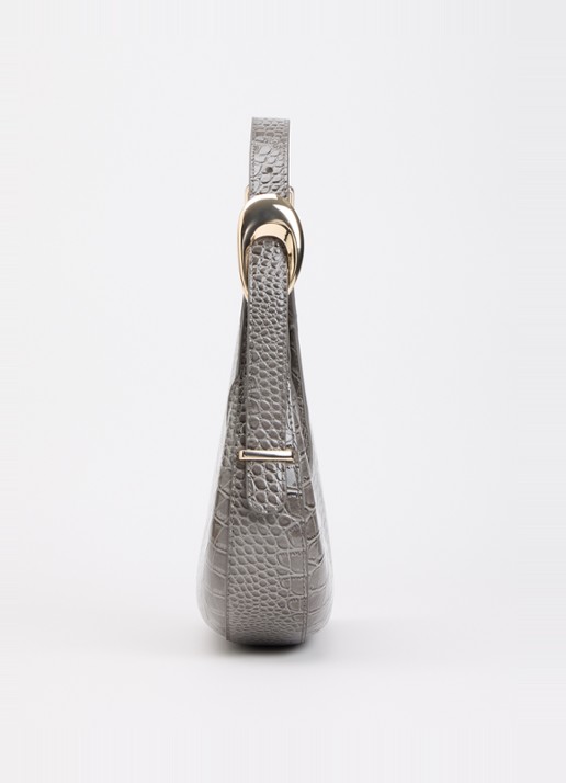 Dune London Disarming schoudertas met crocostructuur - detail 3 grijs