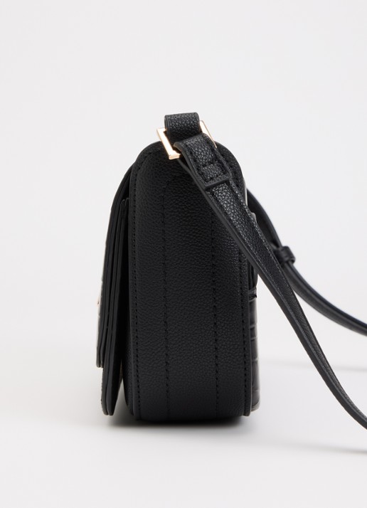 Dune London Discreet crossbodytas van leer - detail 2 diepzwart