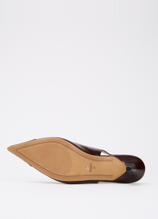 Dune London Distinctive slingback van leer - detail 3 bordeauxrood