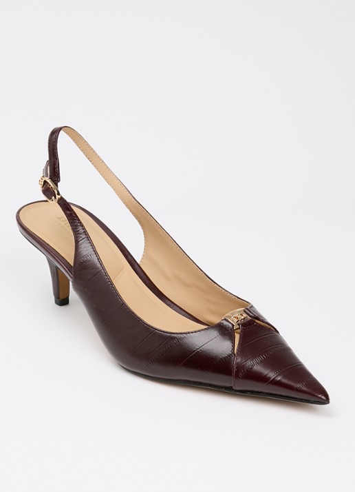 Dune London Distinctive slingback van leer - voorkant 4 bordeauxrood