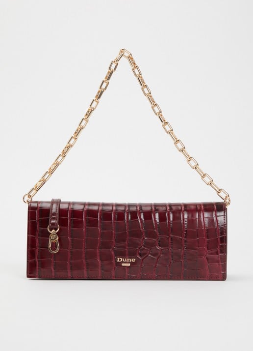 Dune London East To West Long clutch met crocostructuur
