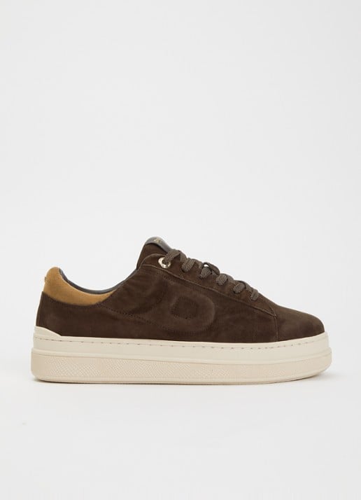 Dune London Eden sneaker  - voorkant donkerbruin