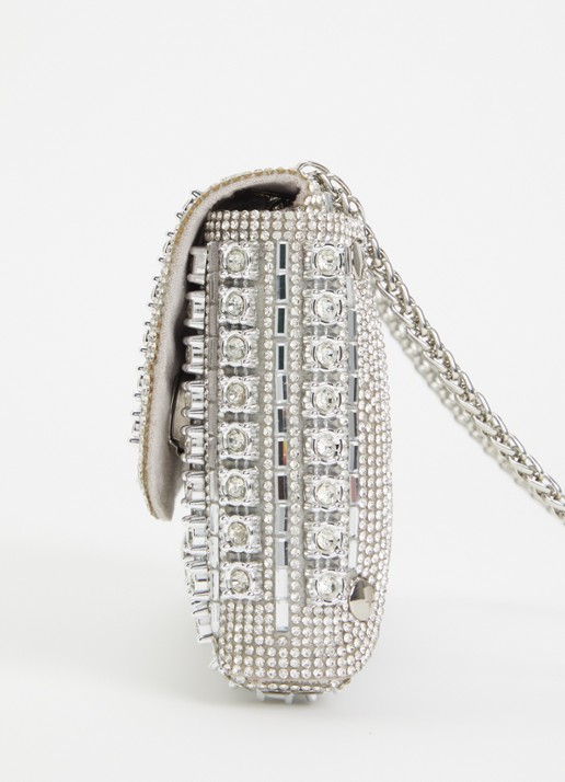 Dune London Elabourate schoudertas met strass  - detail 4 zilver