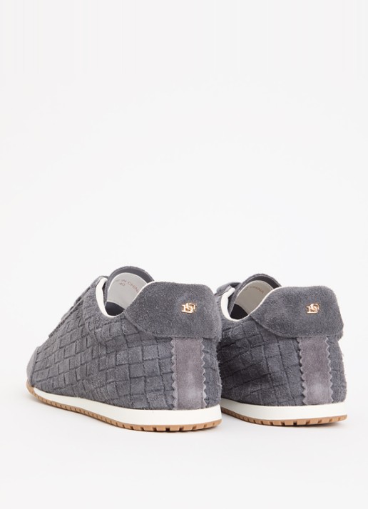 Dune London Elora sneaker van suède - achterkant 4 donkergrijs