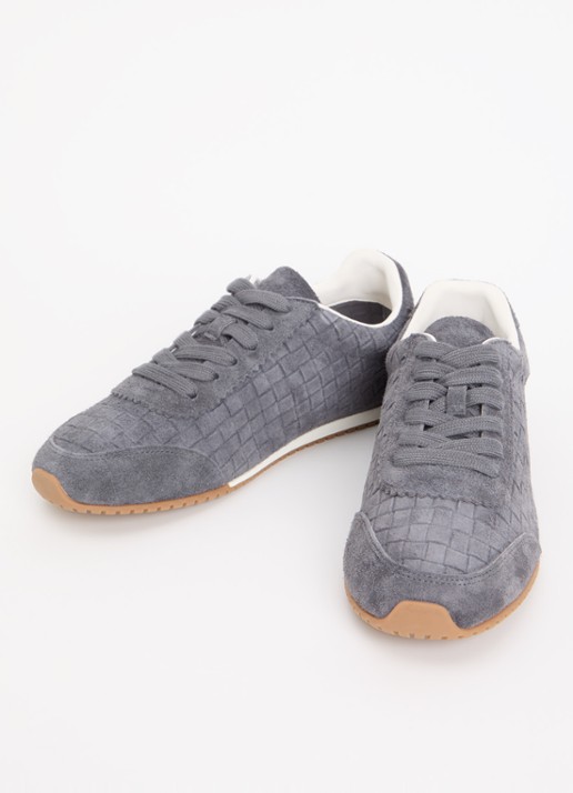 Dune London Elora sneaker van suède - detail donkergrijs