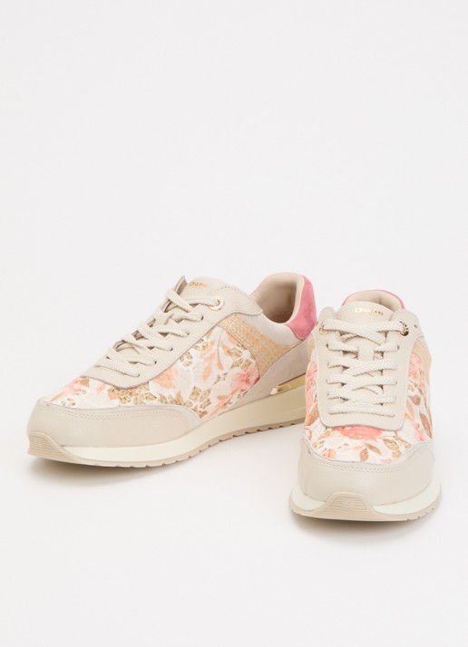Dune London Esmara sneaker met bloemenprint - detail 3 creme