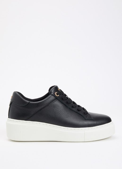 Dune London Evienne sneaker met plateauzool - voorkant zwart