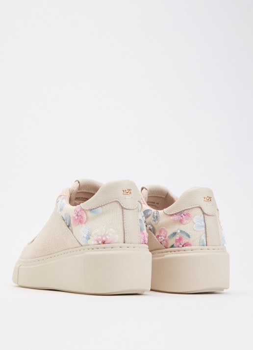Dune London Evienne sneaker met plateauzool - achterkant 5 beige