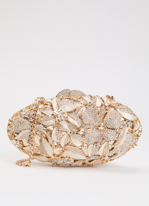 Dune London Extravagant clutch met strass en afneembare schouderriem