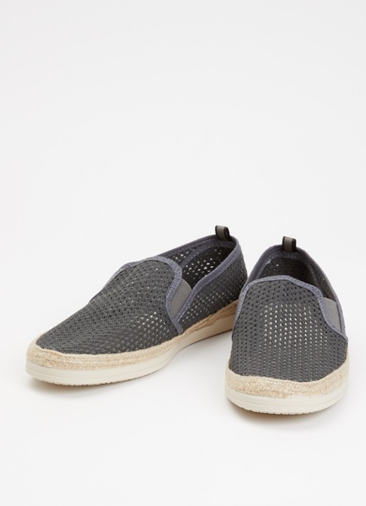 Dune London Fisherr slip-on van canvas - detail 2 antraciet
