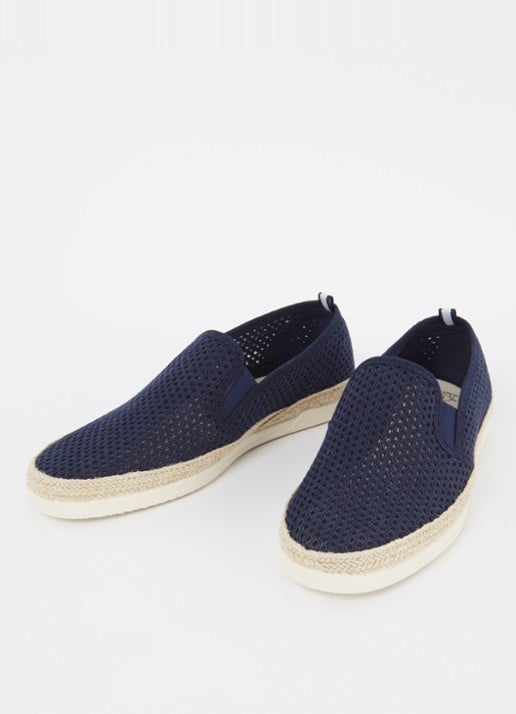 Dune London Fisherr slip-on van canvas - detail 2 donkerblauw
