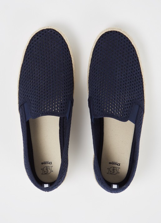 Dune London Fisherr slip-on van canvas - detail 4 donkerblauw