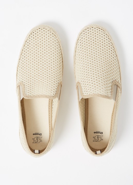 Dune London Fisherr slip-on van canvas - detail 3 donkerbeige