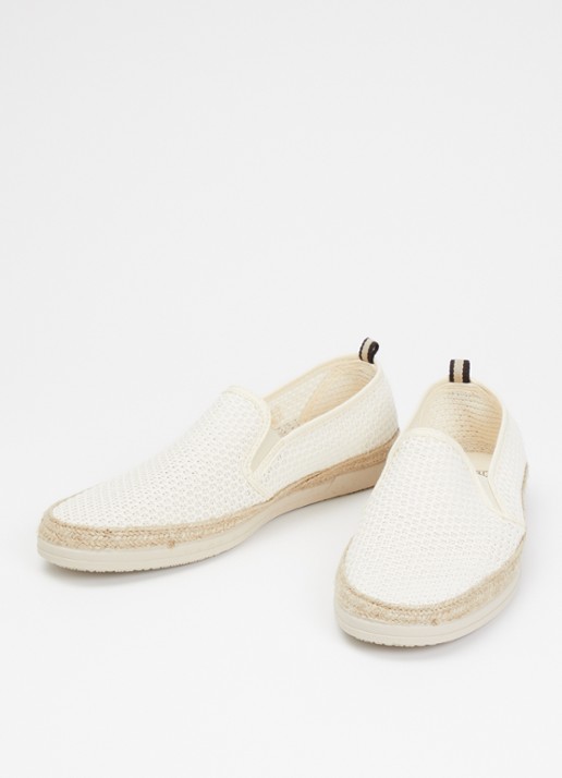 Dune London Fisherr slip-on van canvas - detail 3 gebroken wit