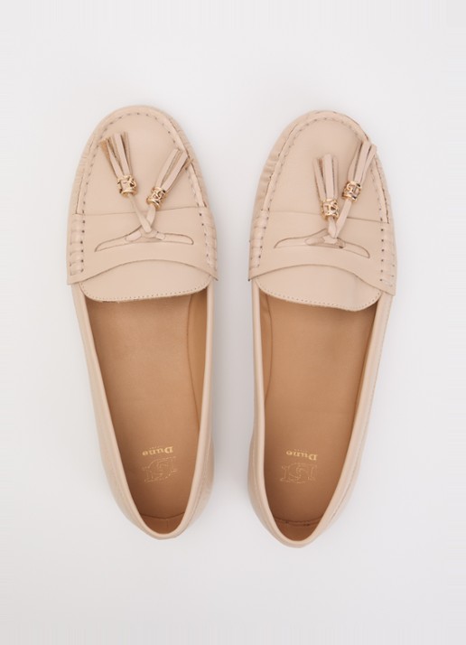 Dune London Geen mocassin van leer met franjes - detail 4 roze