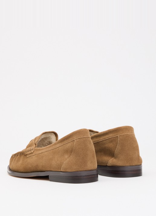 Dune London Genuinee mocassin van suède - achterkant 4 zand