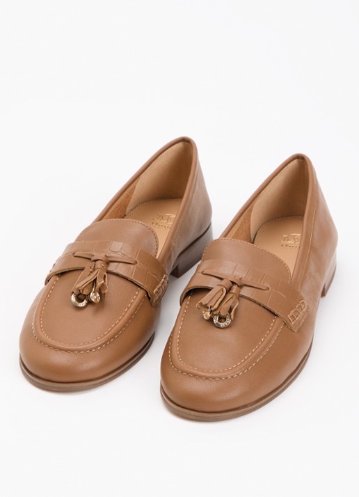 Dune London Giavonni loafer van leer - detail 3 bruin