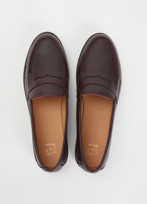 Dune London Ginelli loafer van leer  - detail 4 bordeauxrood
