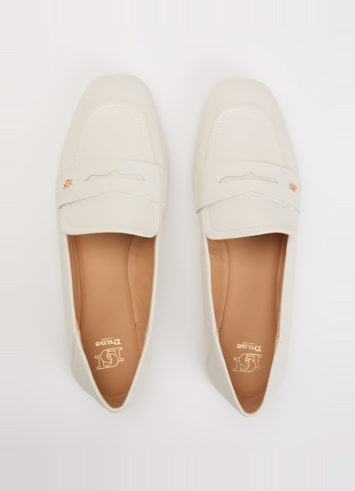 Dune London Glances loafer van leer - detail 4 wit