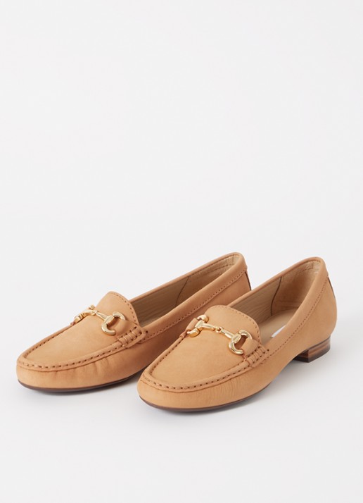 Dune London Glenniee loafer van suède - detail camel