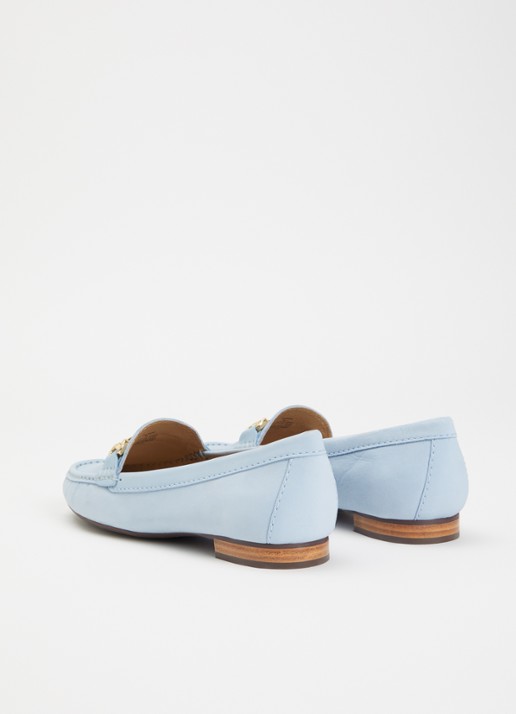 Dune London Glenniee loafer van suède - achterkant lichtblauw