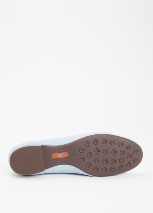 Dune London Glenniee loafer van suède - detail 4 lichtblauw