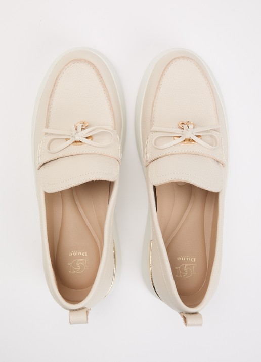 Dune London Glide loafer van leer - detail 4 creme