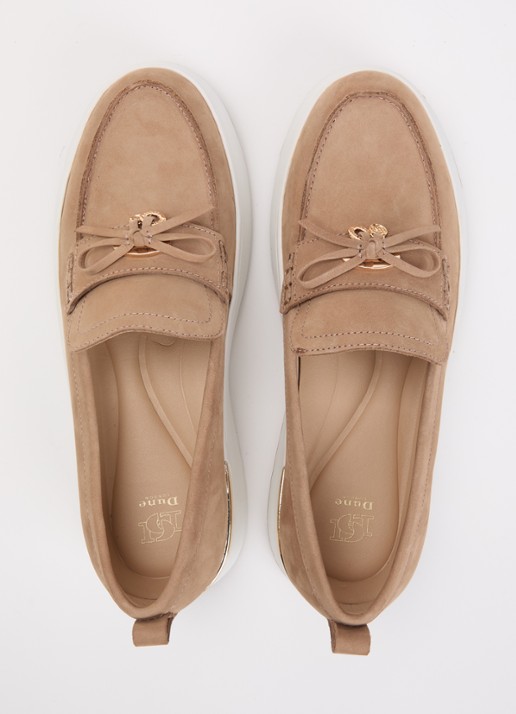 Dune London Glide loafer van leer - detail 4 lichtbruin