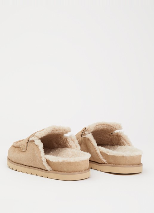 Dune London Goldy muiltje van suède  - achterkant 4 beige