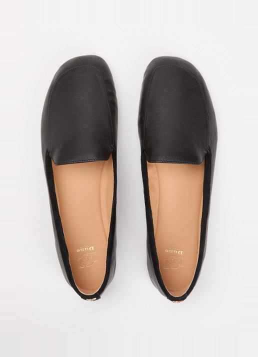 Dune London Gosette loafer van leer met details van suède - detail 3 zwart