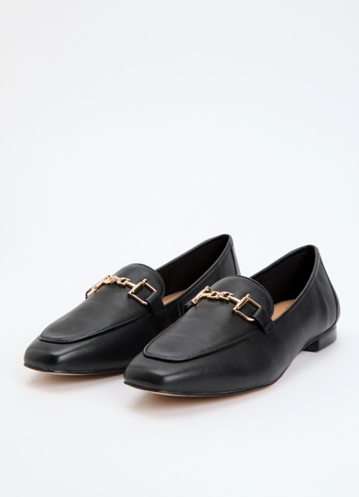 Dune London Grained loafer - detail zwart