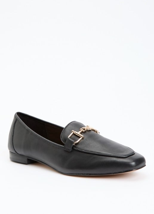 Dune London Grained loafer - voorkant 5 zwart